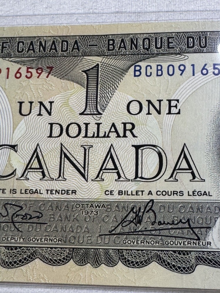 1973 Canada 1 Dollar Banknote Crow Bouey P# 85c