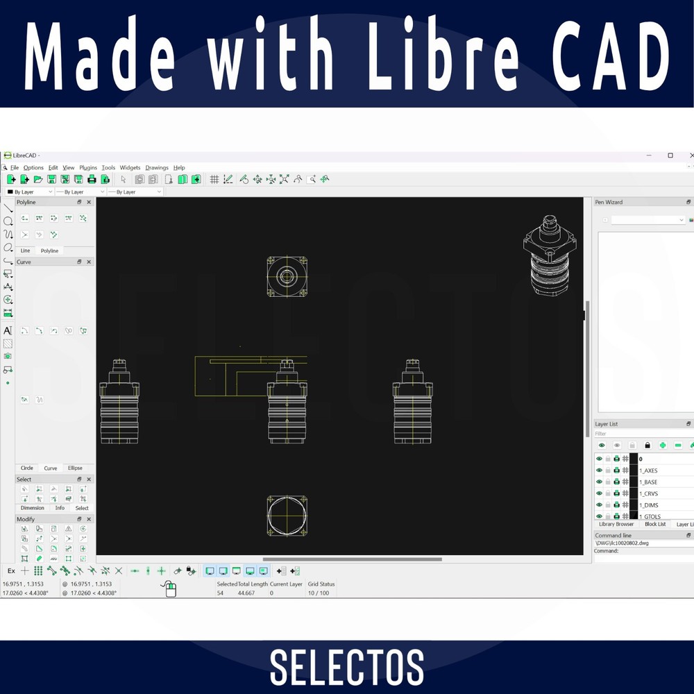 2024 Libre CAD 2D Design Software CD for Windows & Mac + PDFs Install, Manual