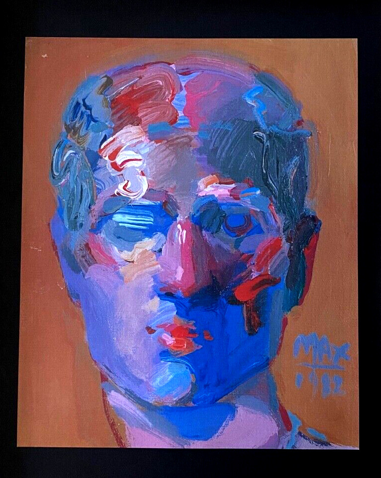 PETER MAX FIGURE ICONIC PRINT + SIGNED + FRAMED 16X12in + READY TO DISPLAY