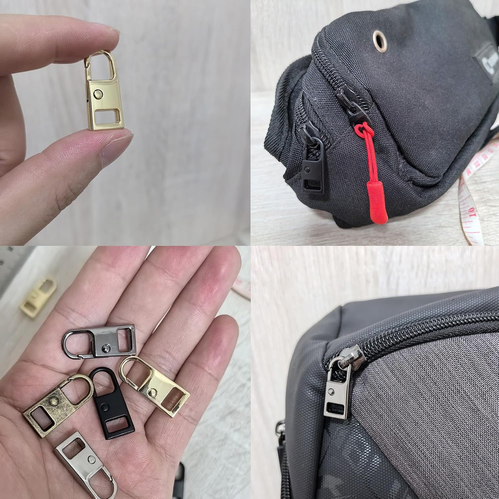 8 Pcs Zipper Pull Replacement Tabs Metal Detachable Zipper Pulls for Bags Jacket