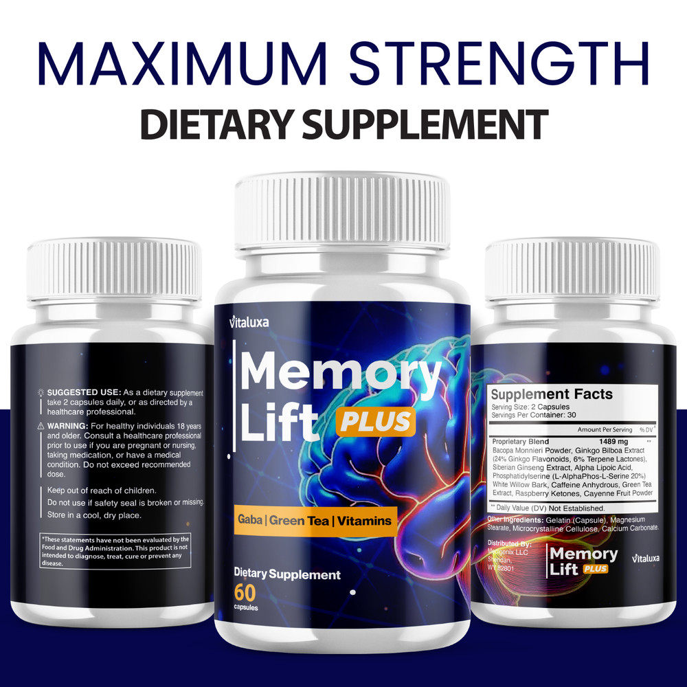 (5 Pack) Memory Lift Brain Maximum Support Supplement Formula (300 Capsules)