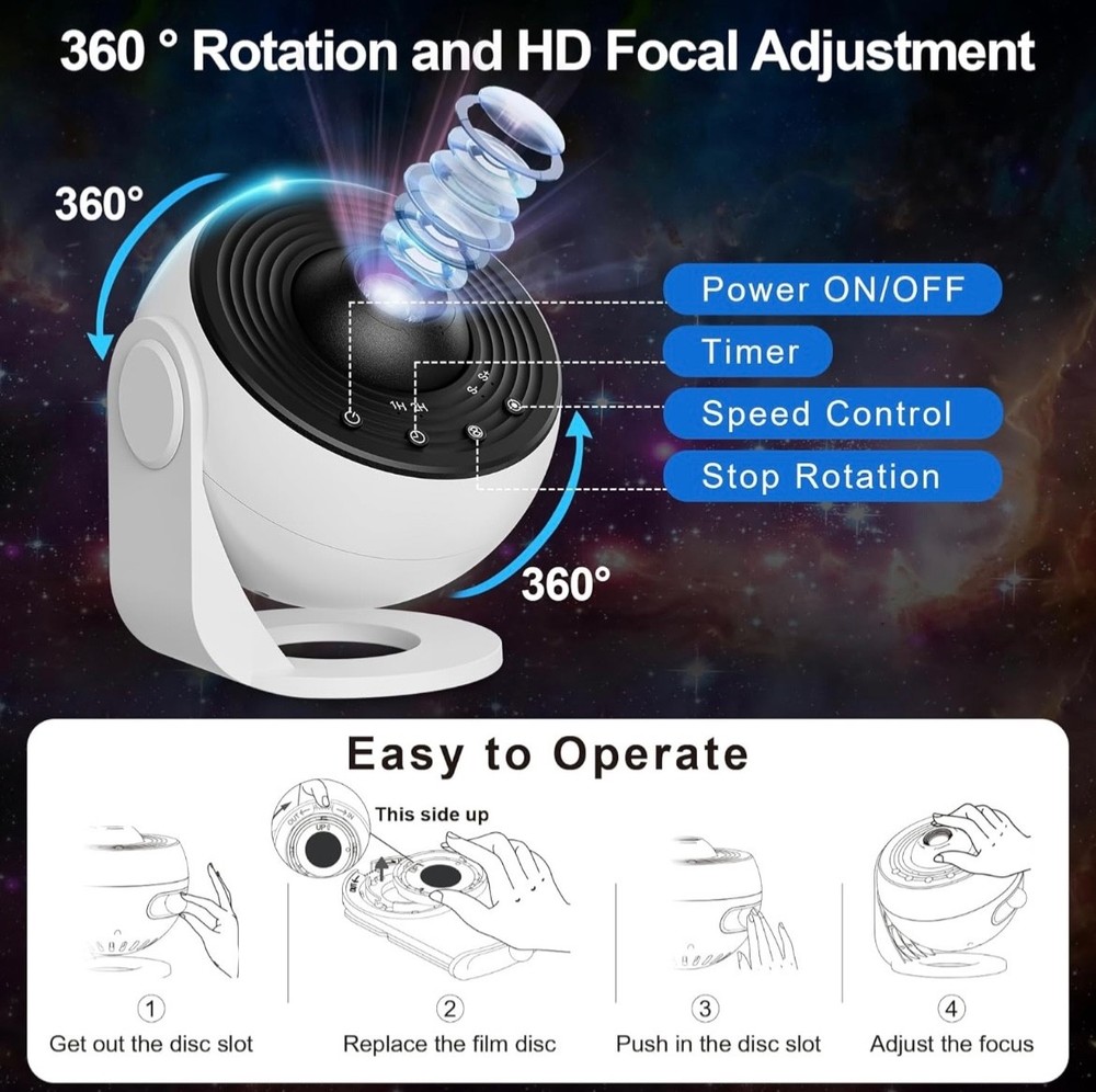 Galaxy star projector, Night-light, LED sky lamp