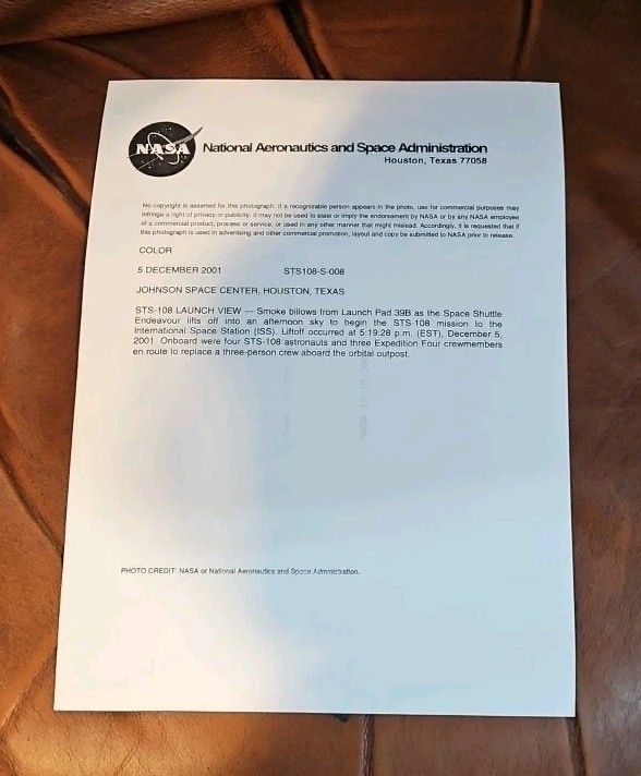 NASA Original Space Shuttle Photos Red Text 10x