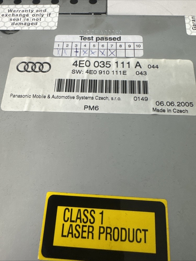 2007 Audi A6 C6 3.2 CD Changer 4E0035111A