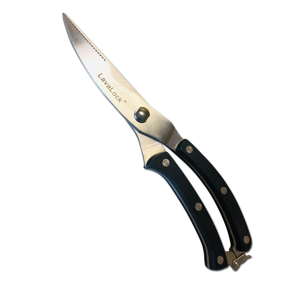 LavaLock® BBQ Kitchen Poultry Shears - Heavy Duty Spring Loaded Kitchen Scissors