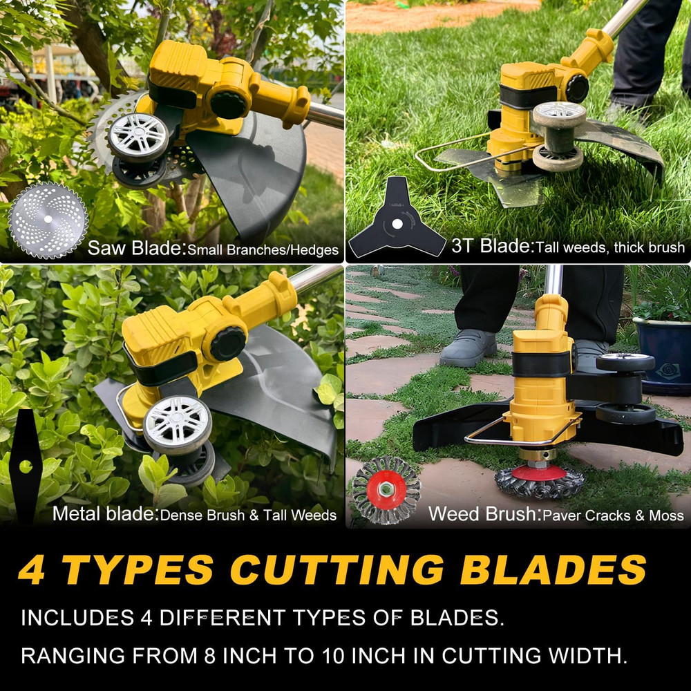 Brushless Cordless Weed Wacker for Dewalt 20V Max Battery (Tool Only), Electric