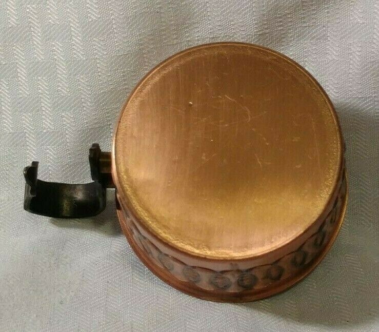 Vintage Etched Copper Cup Holders with Handle Set of two