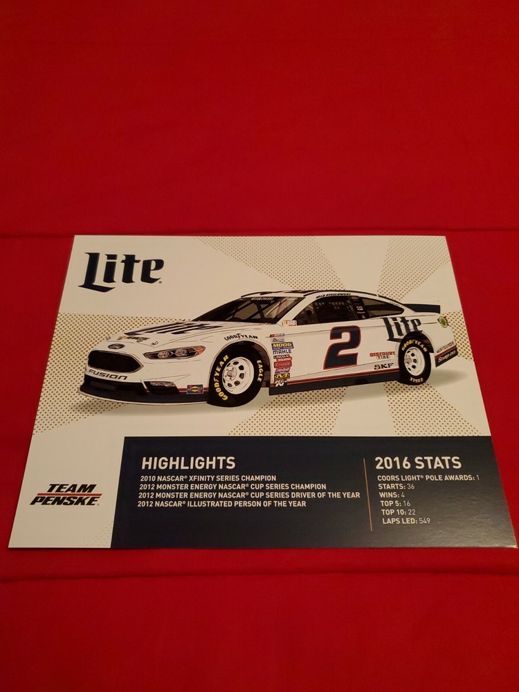 Brad Keselowski 2017 Miller Lite Hero Card