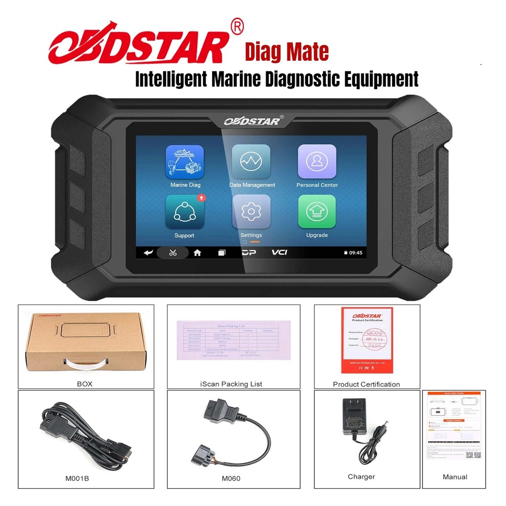 OBDSTAR Diag Mate Intelligent Marine Diagnostic Tool Code Reader Action Test