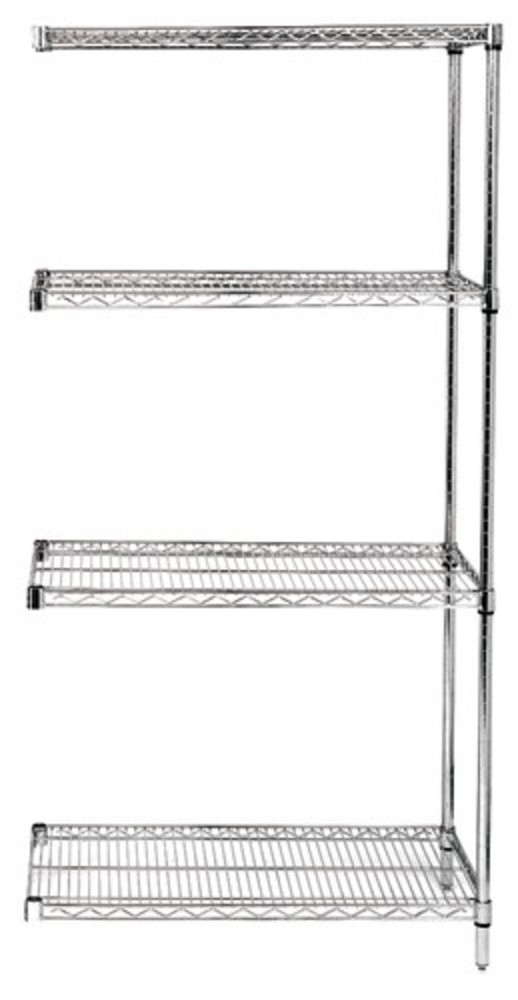 Quantum Storage Systems - Ad54-1436s - Wire 4 Shelf Add-on Kit Stainless 54in