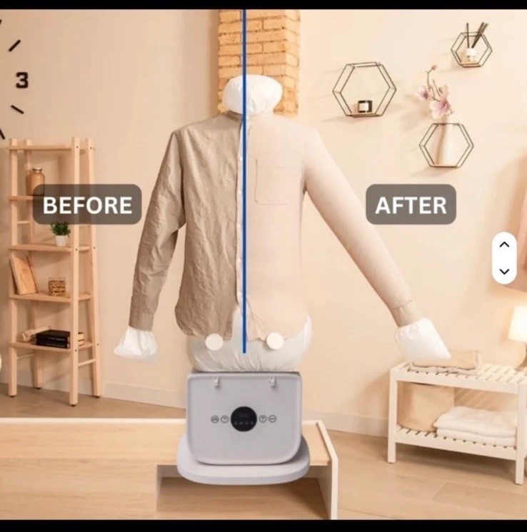 Automatic Ironing Press Iron Mannequin for Shirts & Pants Garment, White