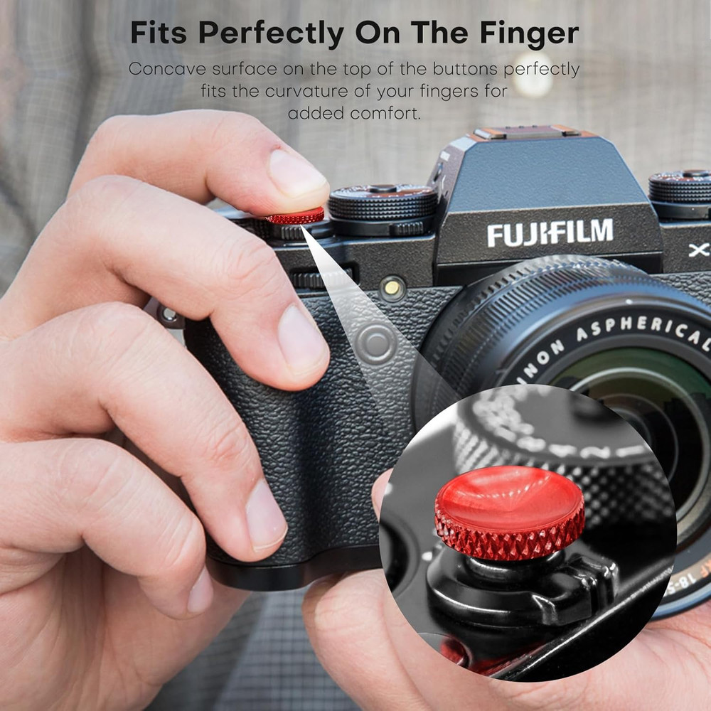 REYGEAK for Fujifilm Camera Shutter Button,4 Pcs Copper Soft Shutter Release But