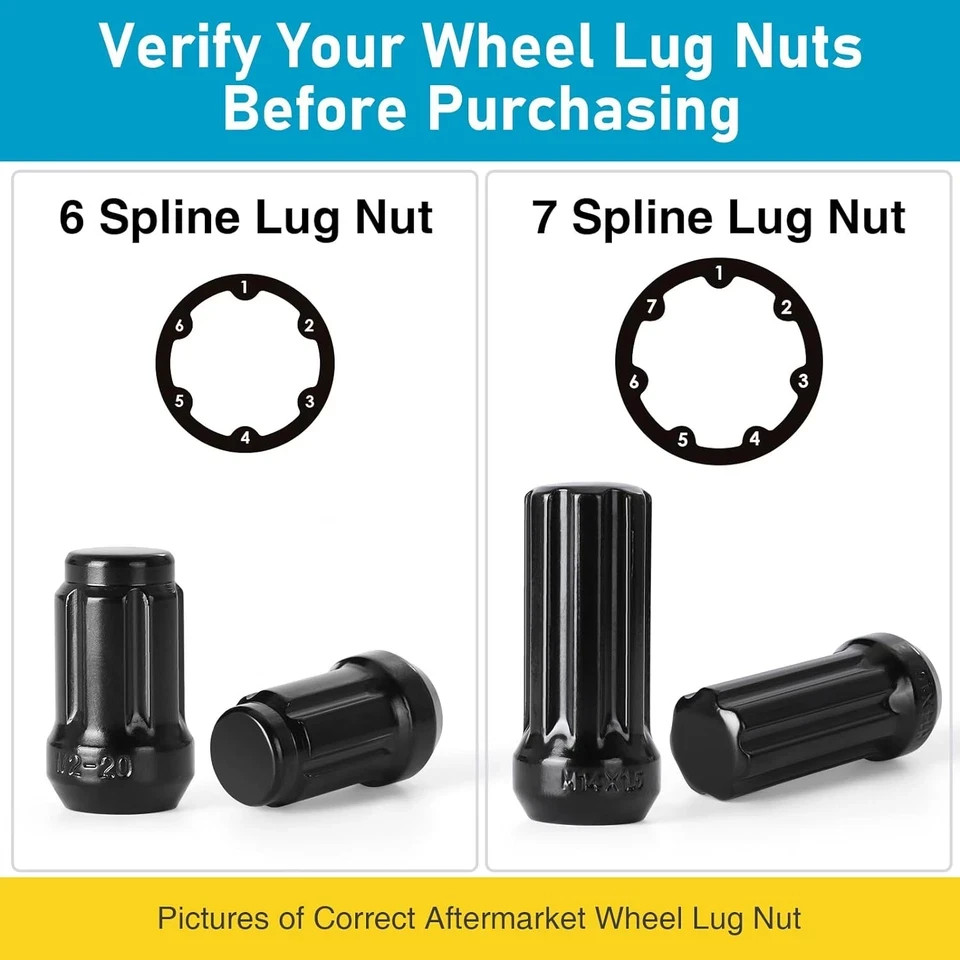 2 Piece 6 & 7 Spline Lug Nut Key Socket Wheel Lock Removal Tool Kit