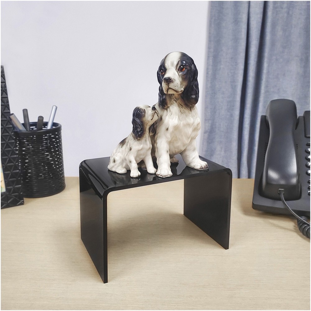Plymor Black Acrylic Rectangular Display Riser, 4" H x 6" W x 4" D (3/16" thick)