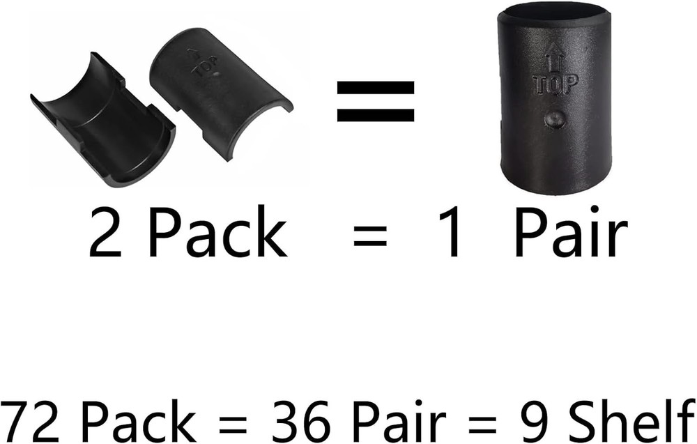 72-Pack Wire Shelving Lock Clips for 1" Posts - Durable Shelf Replacements