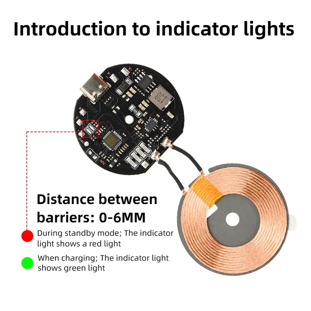 20W Wireless Charging Transmitter Module, 12V/24V, Type C, Fast Charging Board, 4352