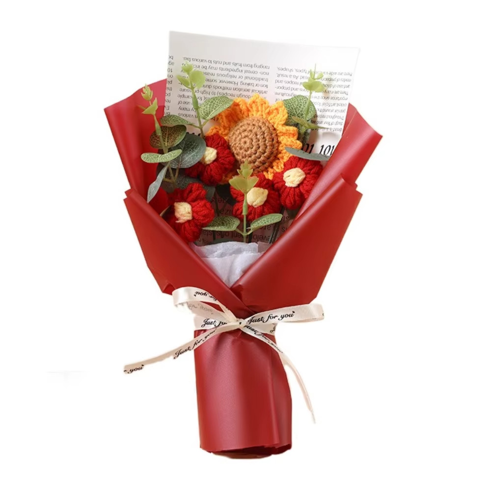 Handmade Crochet Sunflower Bouquet