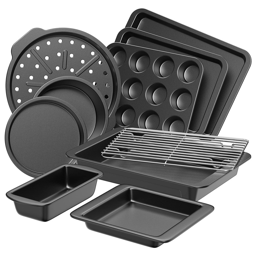 Bakeware Sets, Baking Pans Set, Nonstick Oven Pan for Kitchen with Wider Grips,