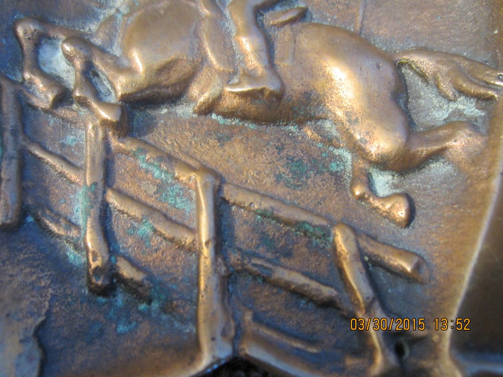EQUESTRIAN STEEPLECHASE JUMPER BRONZE ASHTRAY