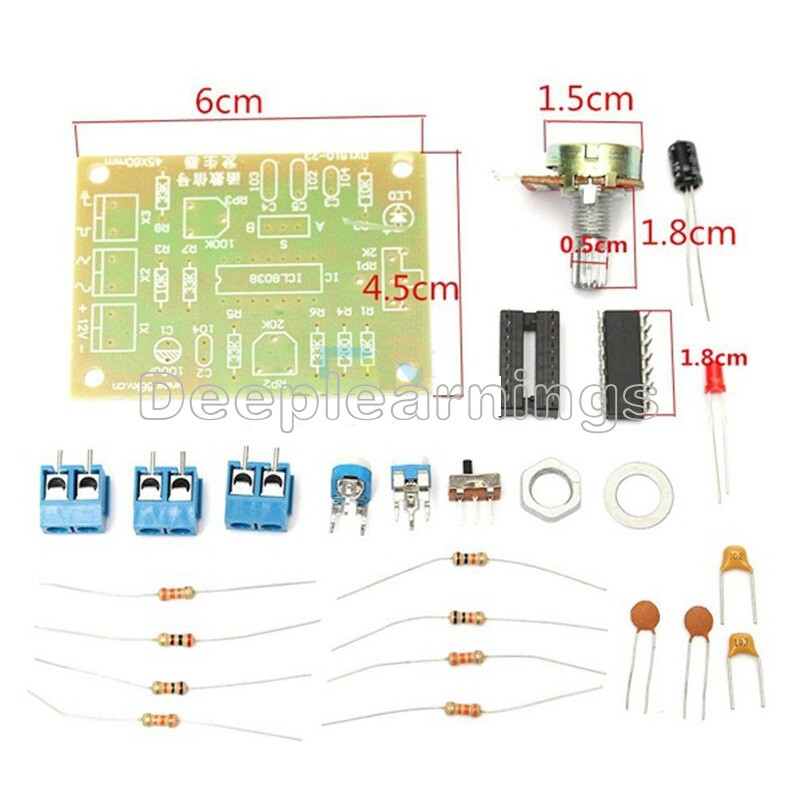 ICL8038 Monolithic Function Signal Generator Module DIY Kit Sine Square Triangle