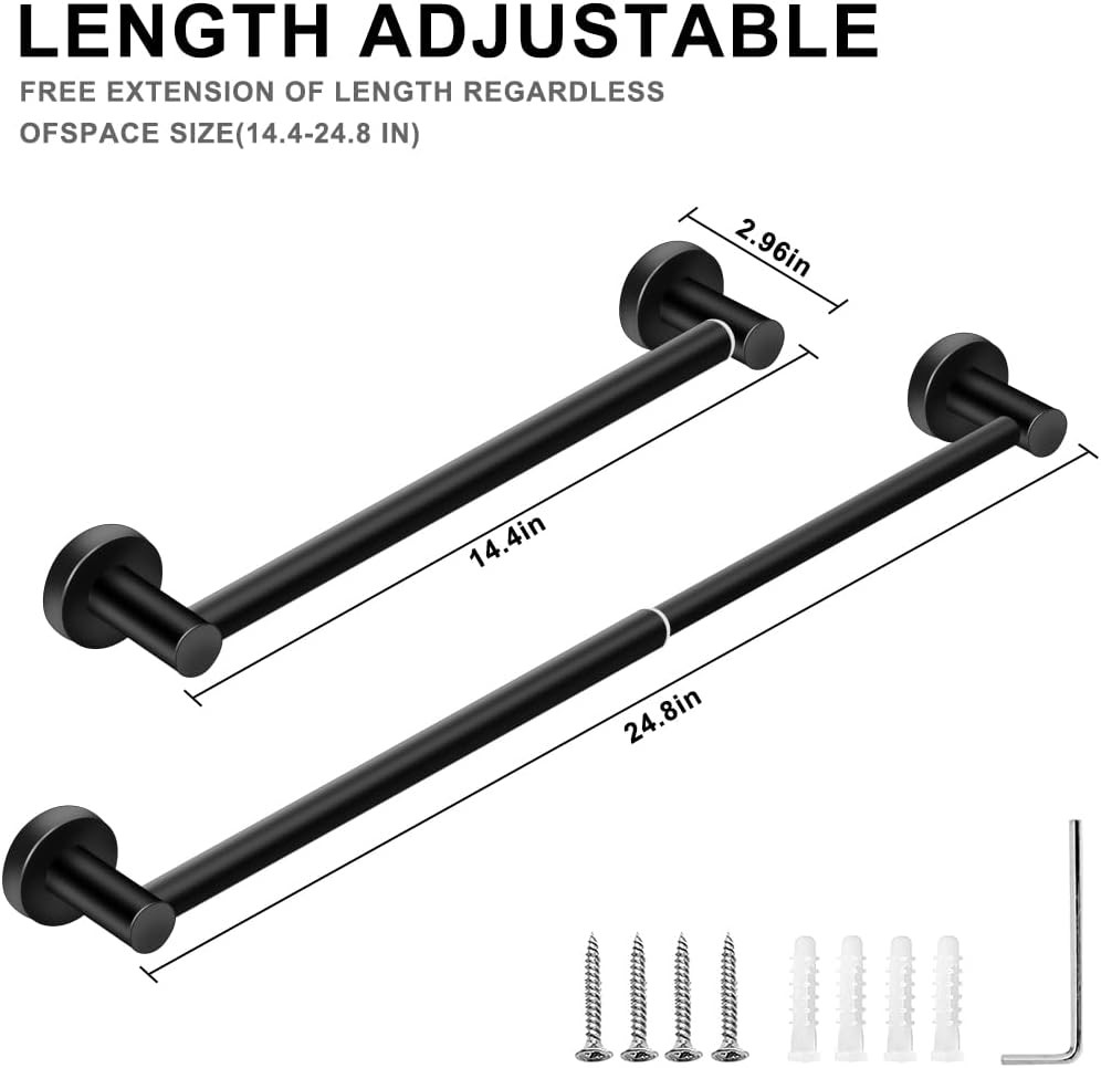 MGahyi Towel Racks for Bathroom-Adjustable Black