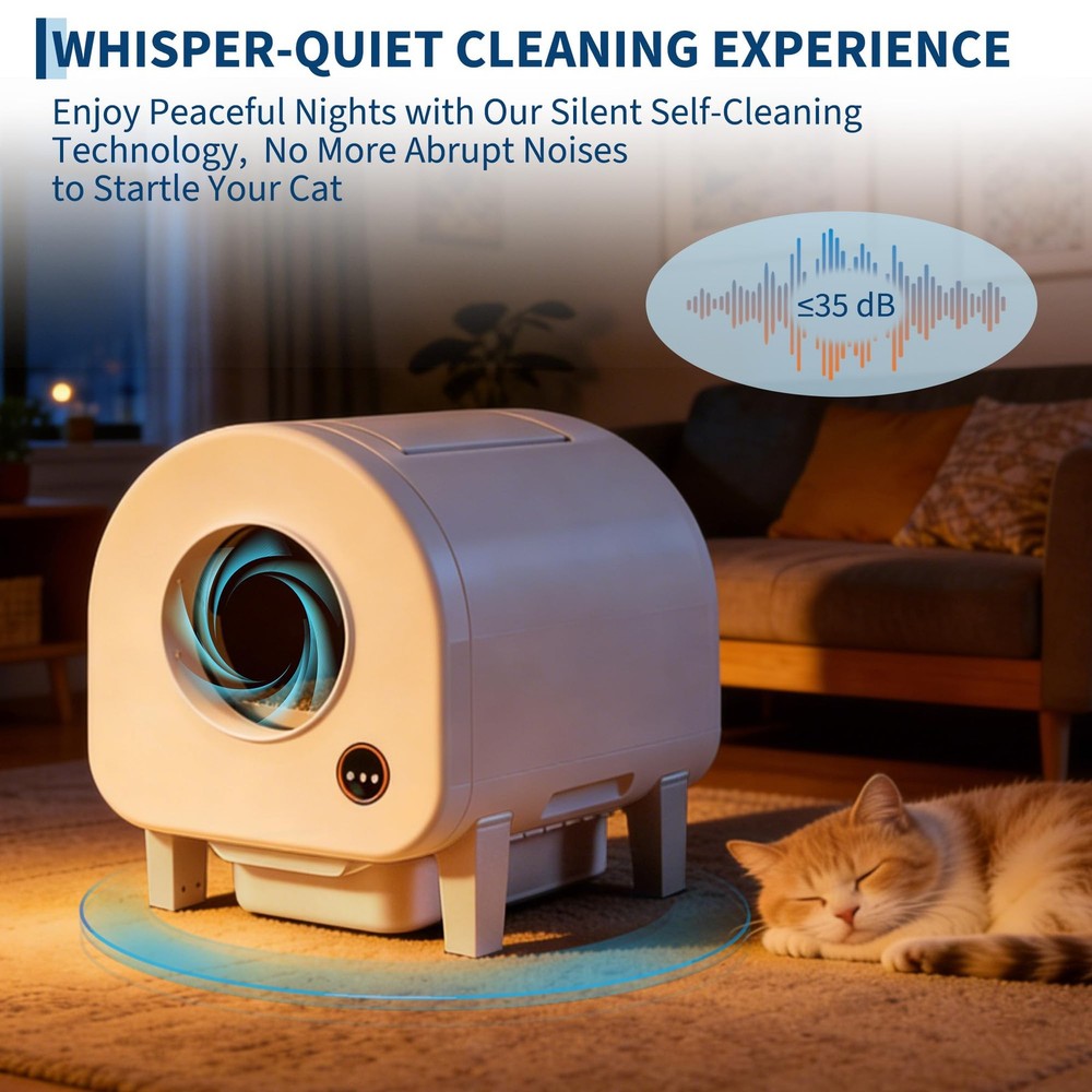 Self Cleaning Litter Box for Multiple Cats, Automatic Cat Litter Box App Control