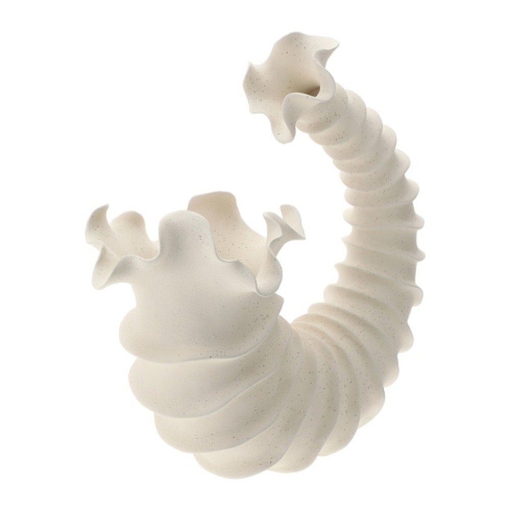 Hervit art. 30468 ceramic vase cornucopia 37x18xh37m ivory