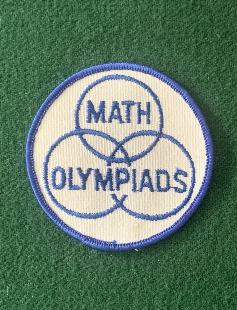 Vintage MATH OLYMPIADS Patch - 3” Round Blue White - Unused