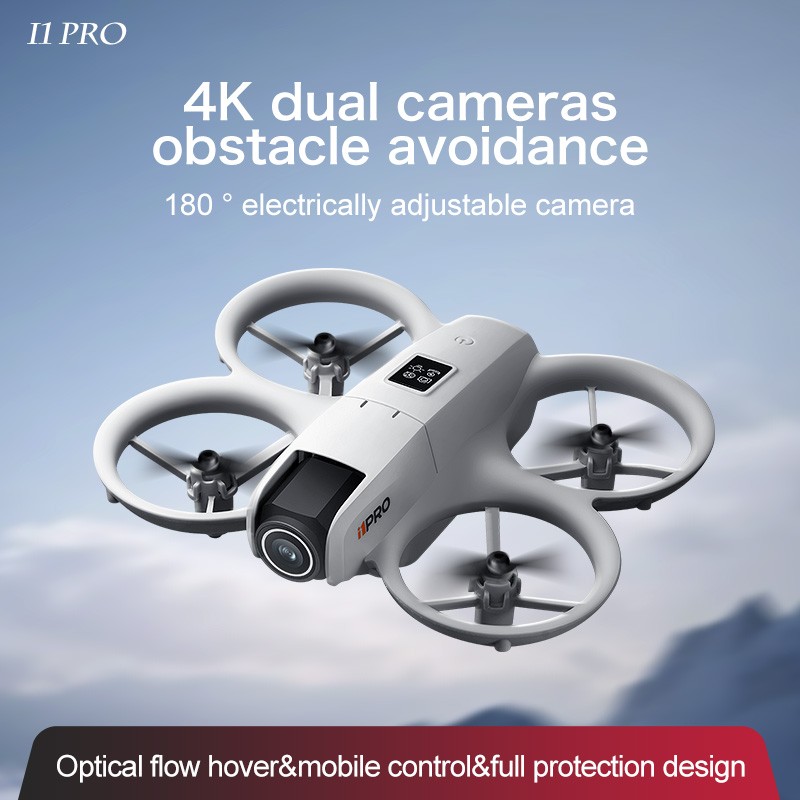 Mini Drone with 4K Dual Cameras Obstacle Avoidance 180° Adjustable Camera