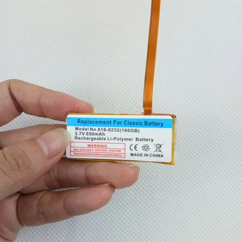 100pcs 650mAh Replacement Battery for Apple iPod Classic 5/6/7th Gen THIN