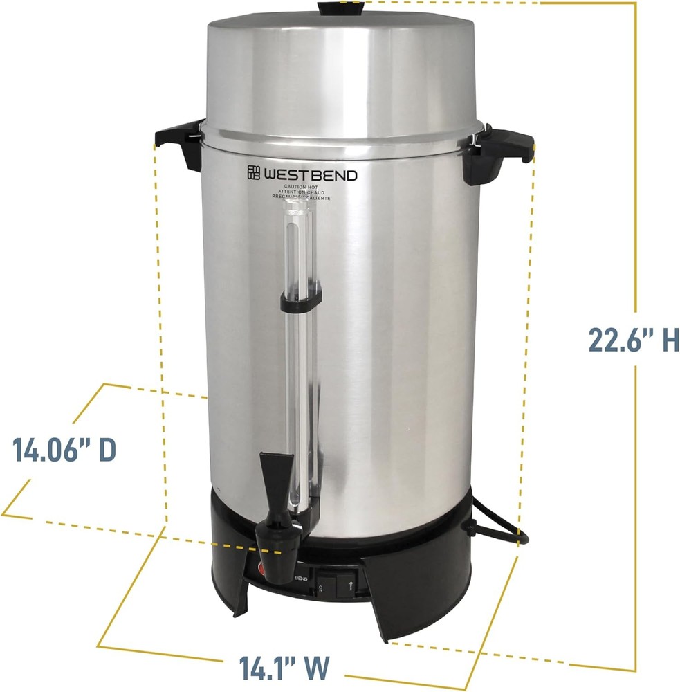 West Bend 33600 Commercial Coffee Maker, Silver.
