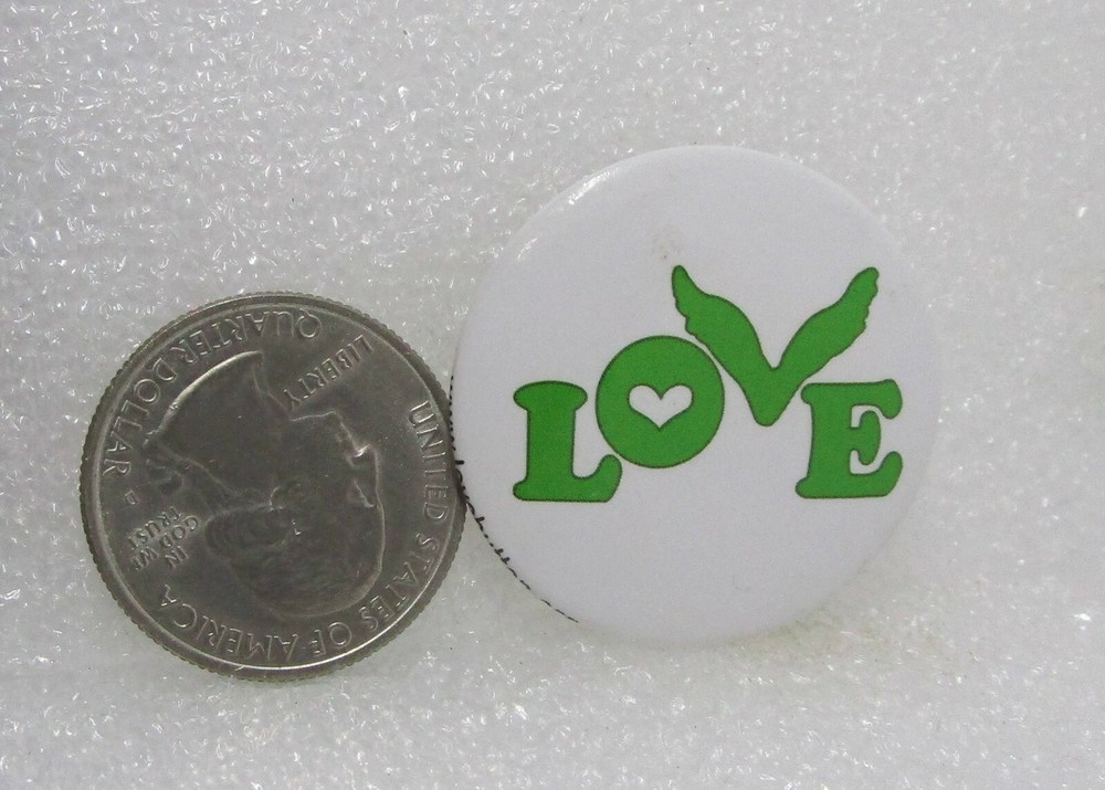 Love Heart Dove Button Pin