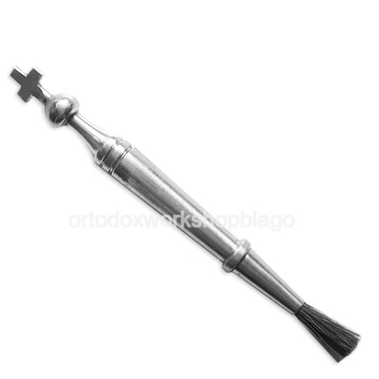 Orthodox Anointing Brush Striuchtsa 3.54" Ebonite