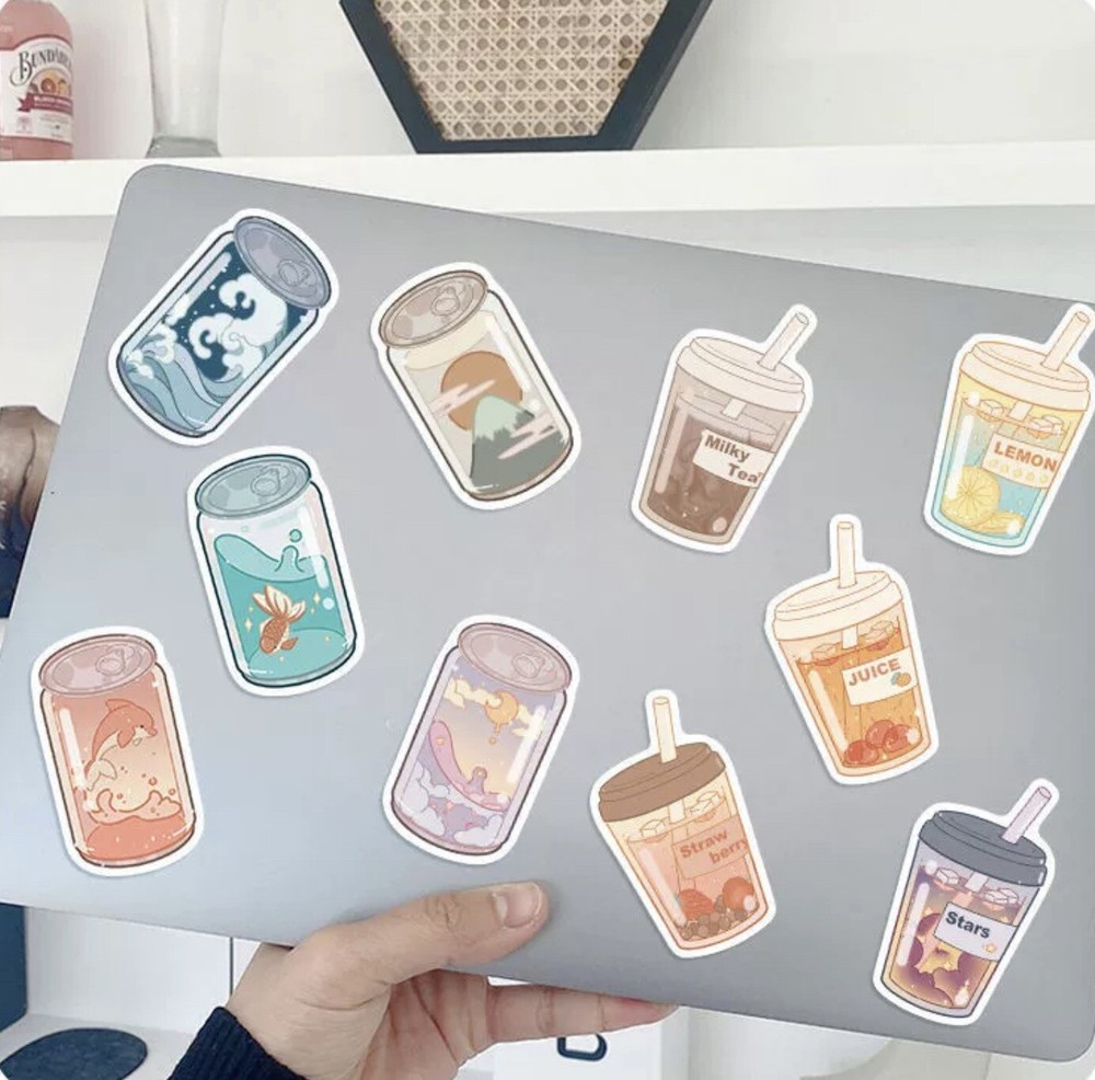 50 pcs “INS Style Drinks” Sticker Pack Laptop Decals