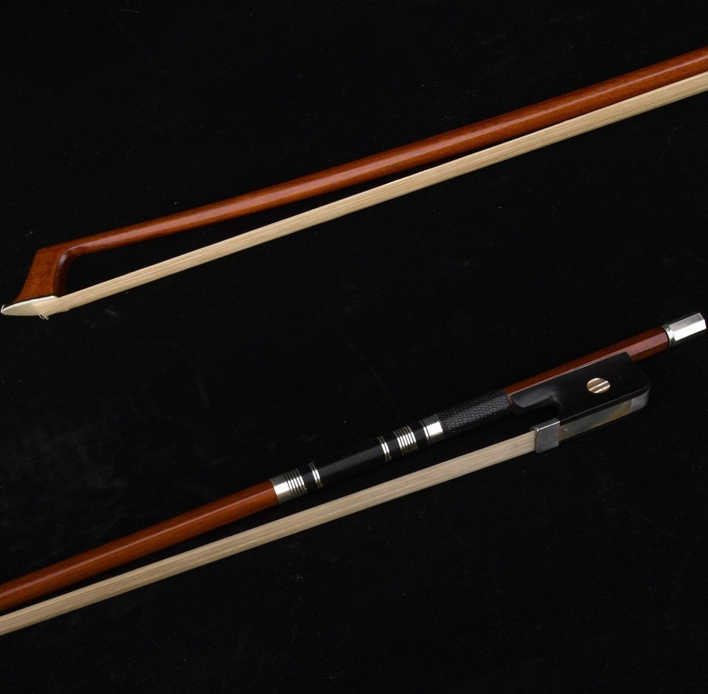 D. Peccatte Copy Master Pernambuco Viola Bow Ebony Big Eye Frog Silver Part Fast