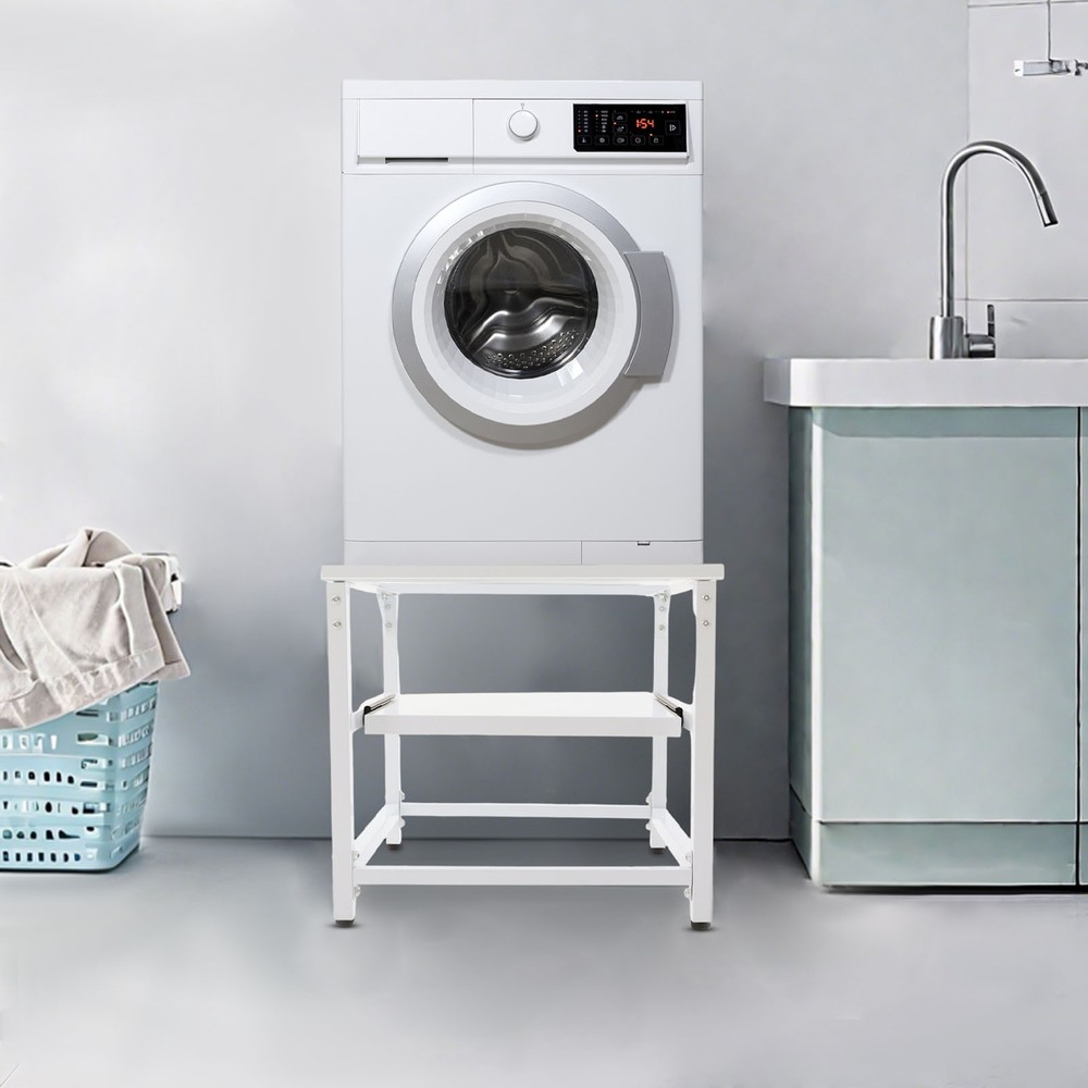 Modern Washing Machine Base Stand with Shelf - Sturdy & Stylish Support