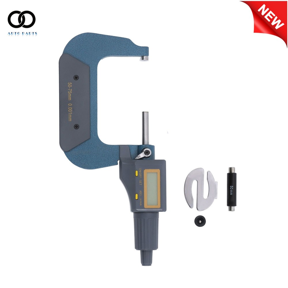 1Pack 0.0005Inch Resolution Digital Micrometer Mirror Finished 50-75mm Range