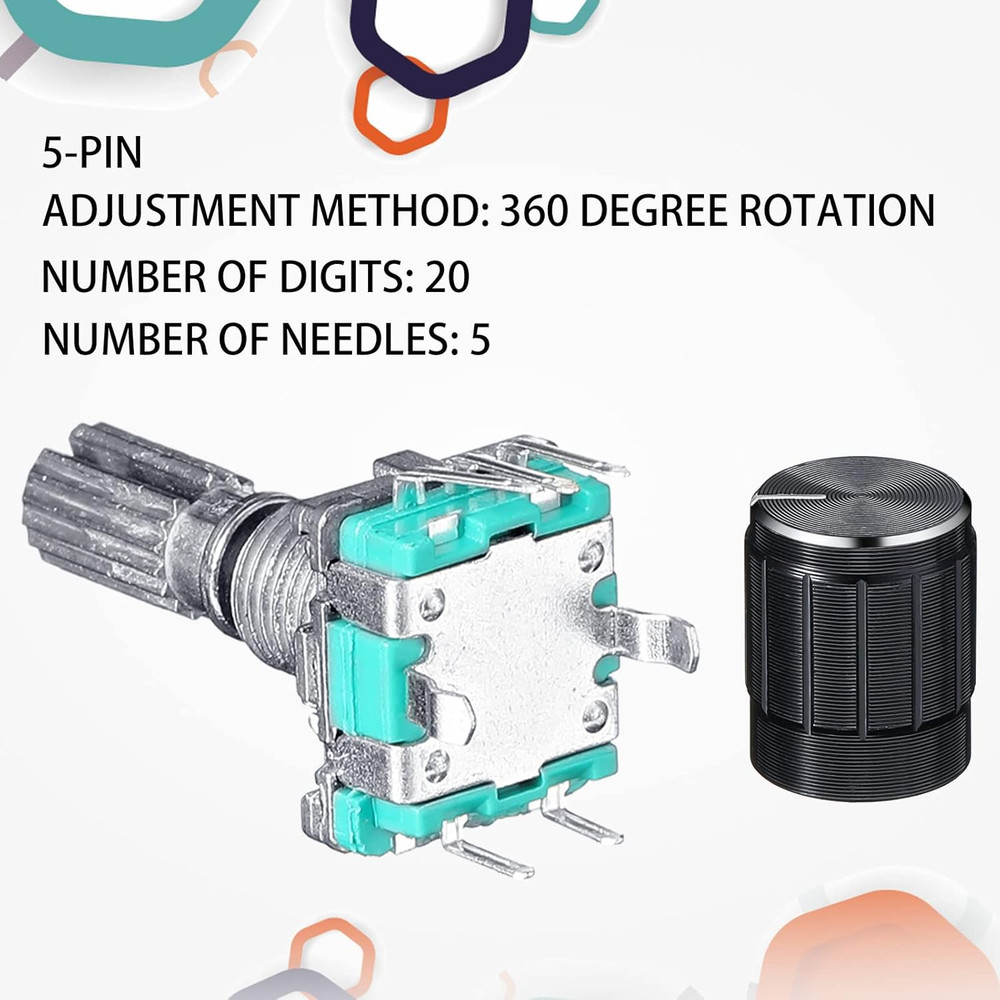 10 Pcs 360 Degree Rotary Encoder Code Switch Digital Potentiometer with Push But