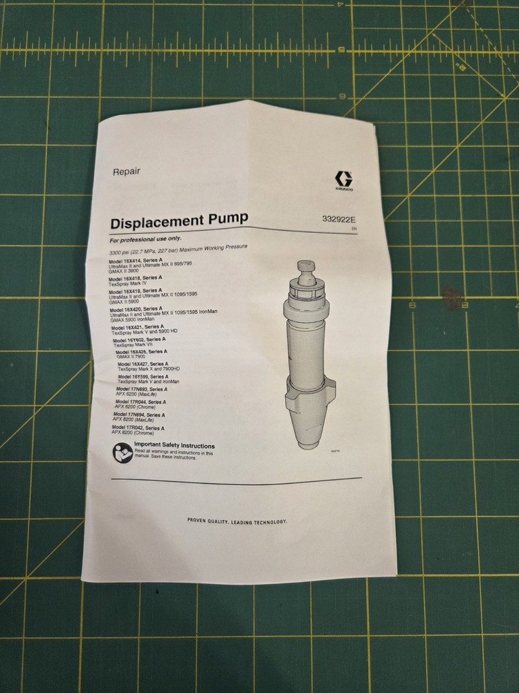 Genuine Graco 249189 Repacking Kit