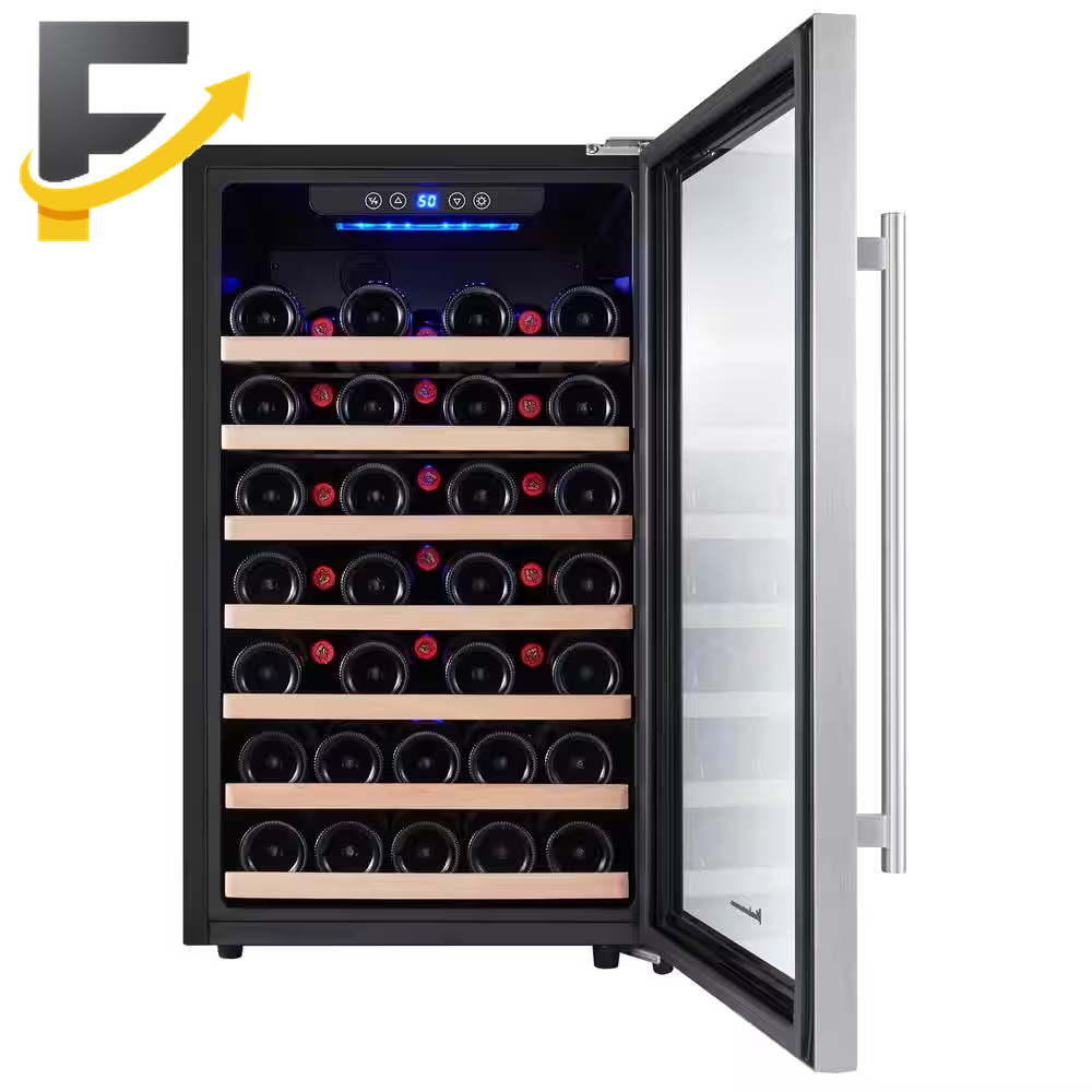 Kalamera 50 Bottle Compressor Wine Refrigerator Single Zone with Touch Control