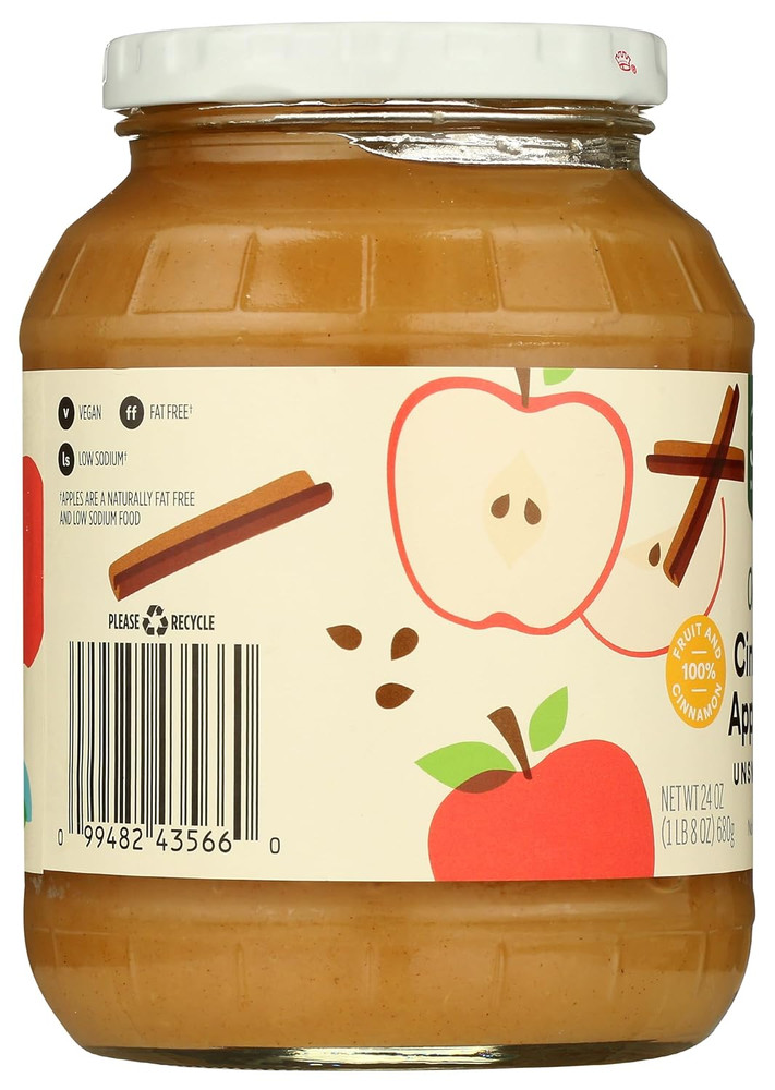 , Organic Cinnamon Applesauce, Unsweetened, 24 Ounce