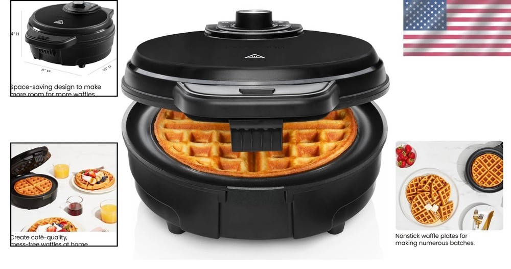 Mess-Free Belgian Waffle Maker: Nonstick Plates & Programmable Settings Included