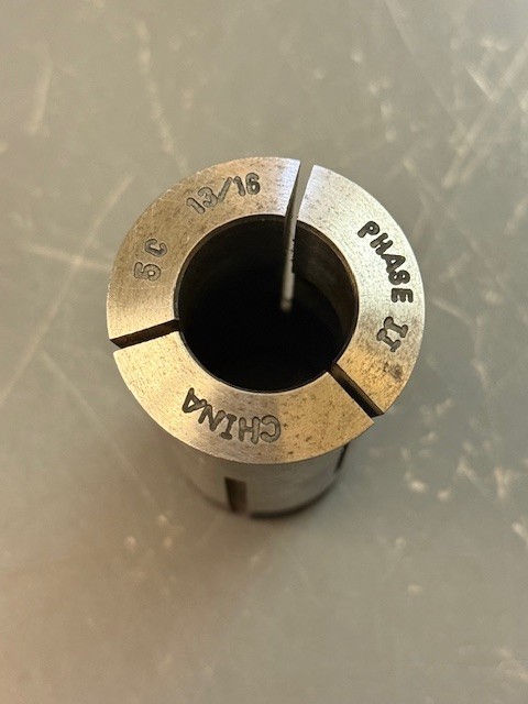 Phase II 13/16" Round Smooth 5C Collet w/Internal Threads