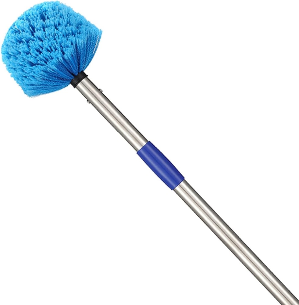 Cobweb Duster with Extens Pole - Lightweight Stainl Steel Extendable