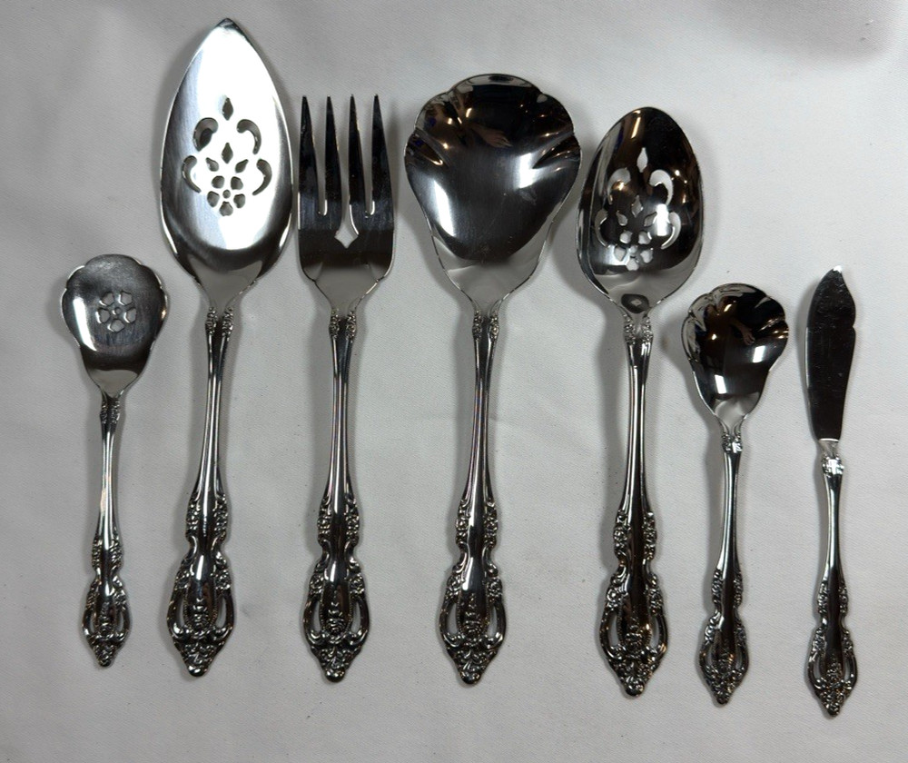 Oneida Community BRAHMS Stainless Flatware 7 Piece Serving Set Vintage