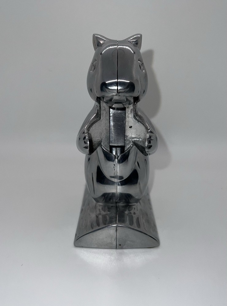 Vintage Davy Crackit Decorative Squirrel Chrome Nutcracker Tool. New In Box