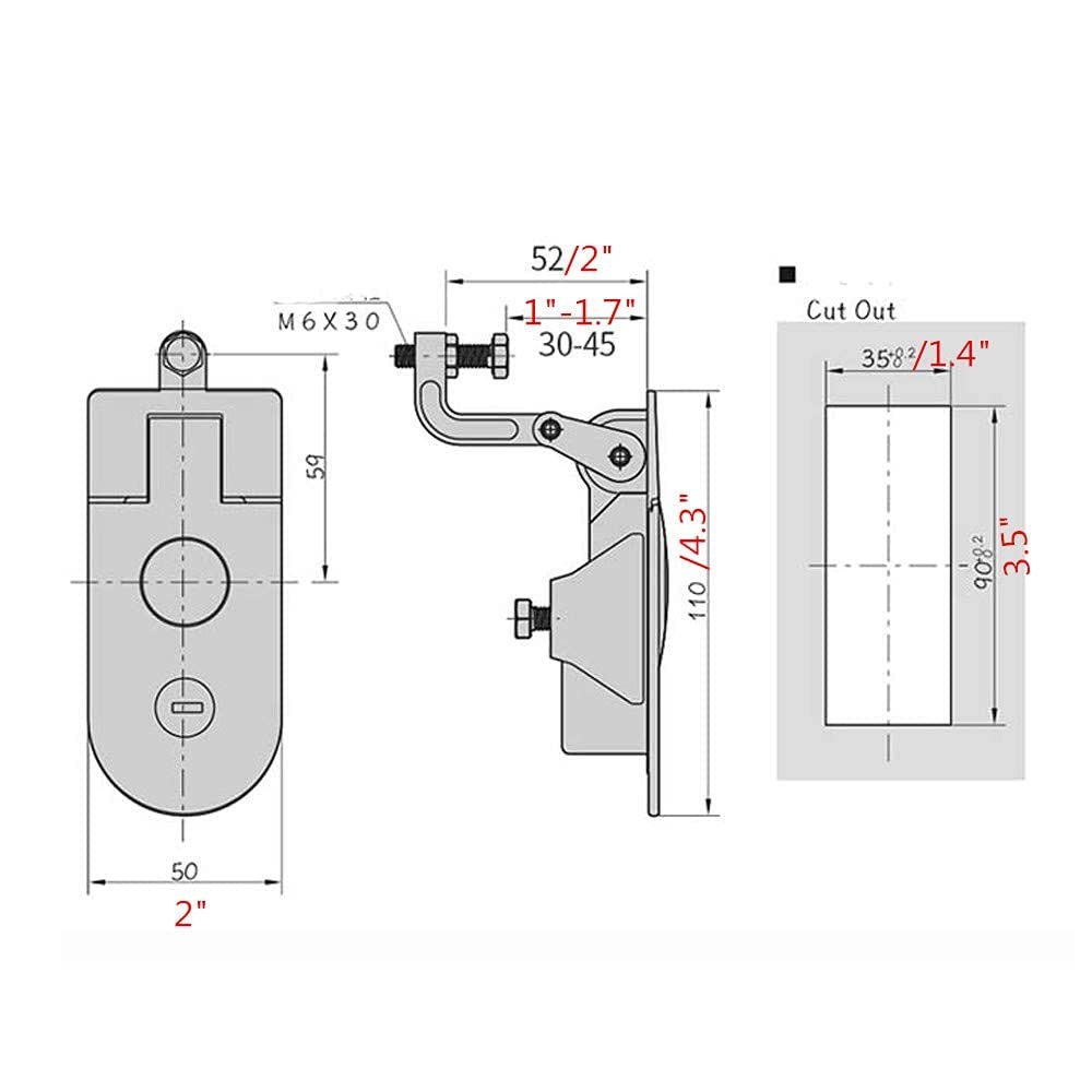 2 Pack Compression Latch Flush Mount Zinc Alloy Adjustable Sealed Large Lever...