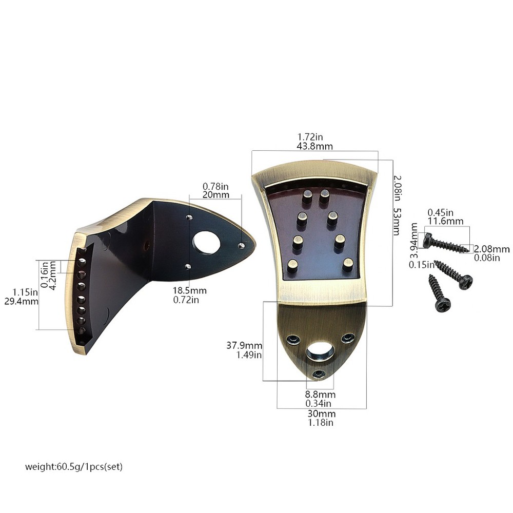 Triangle Mandolin Tailpiece Parts For 8 String Arched Top Mandoline Replacement