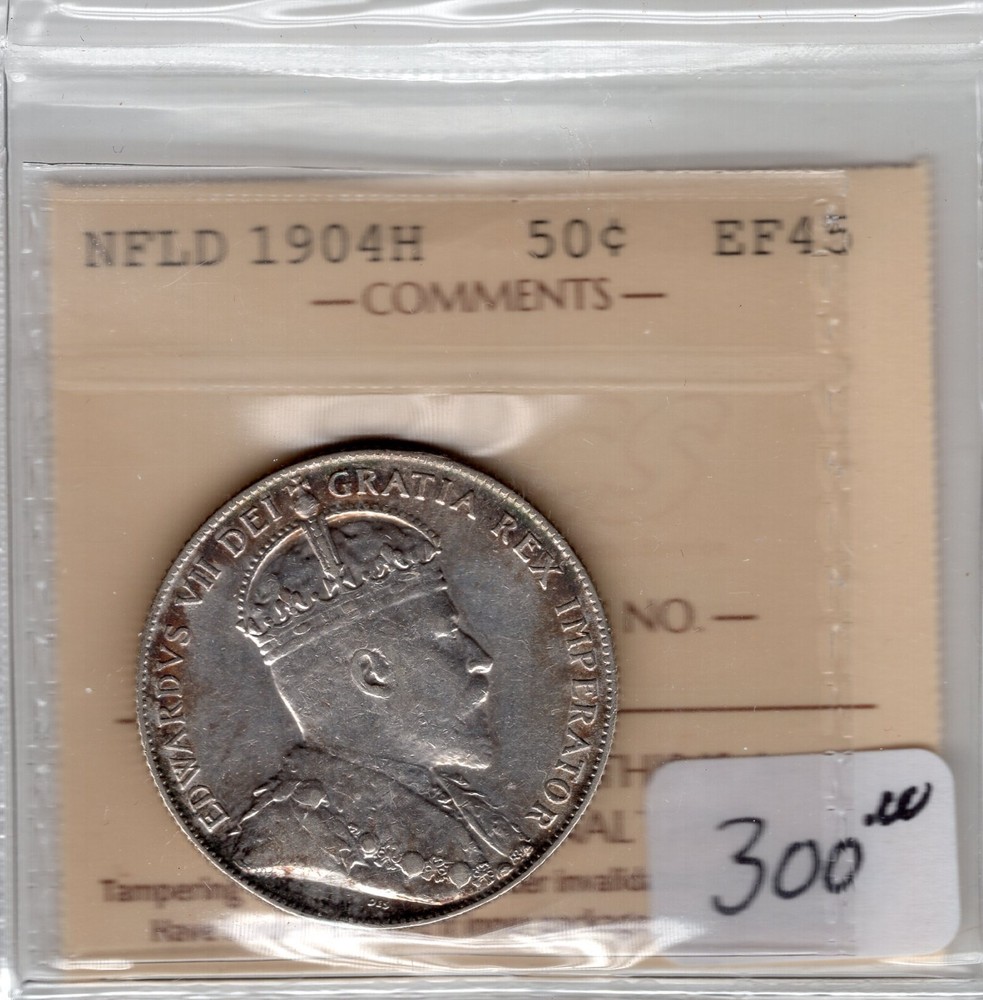 NFLD 1904H  50 cent EF 45