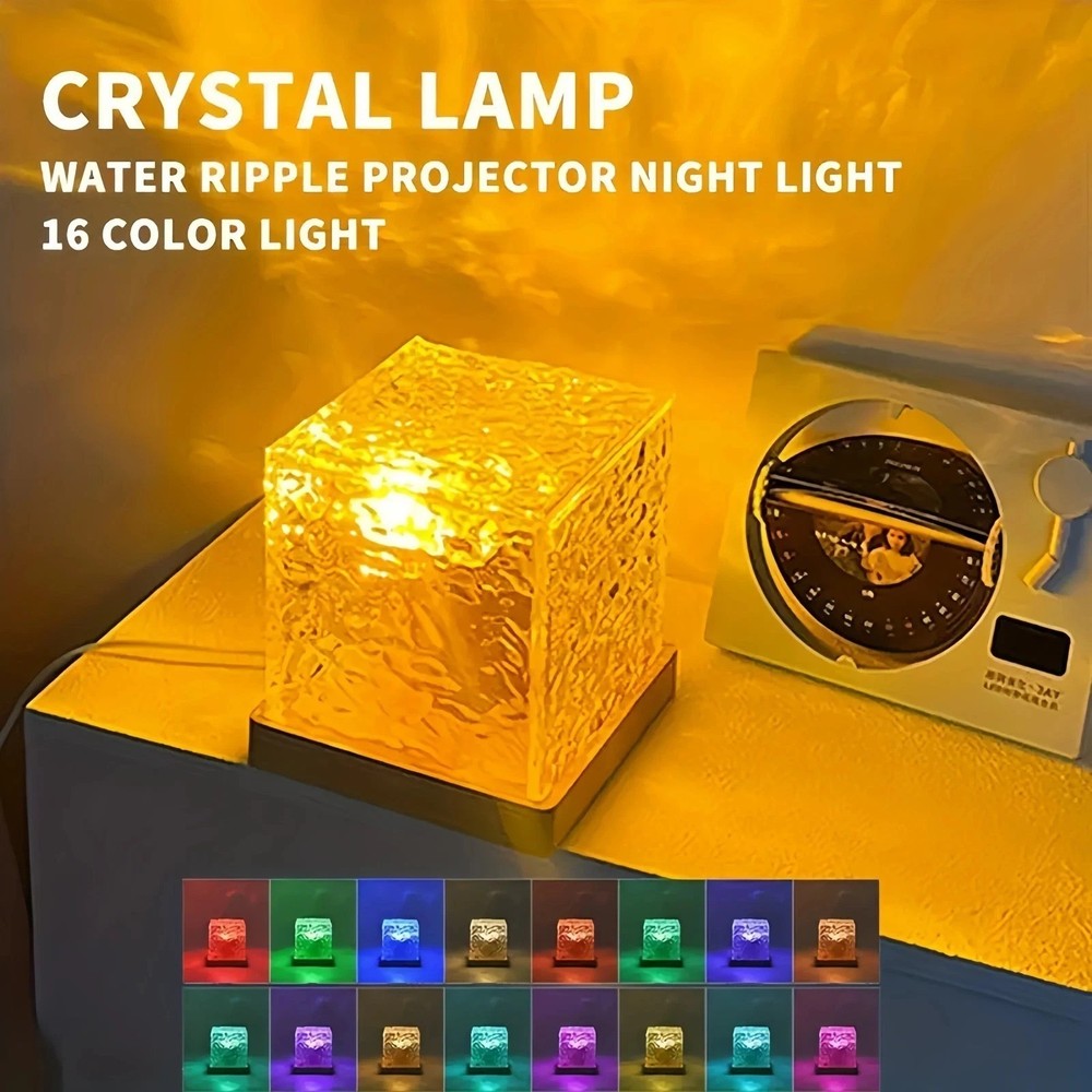 16Colors Ocean Wave Aurora Projector Light Touch LED Night Light Remote Dimmable